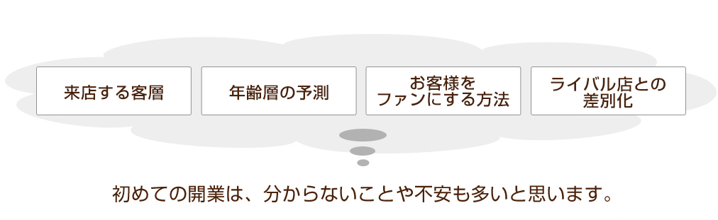 初めての開業は、分からないことや不安も多いと思います。