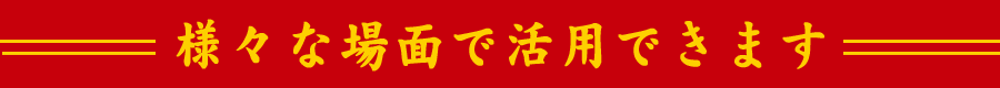 様々な場面で活躍できます!