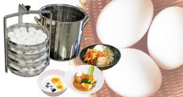 温泉火山と温泉火山で作った料理